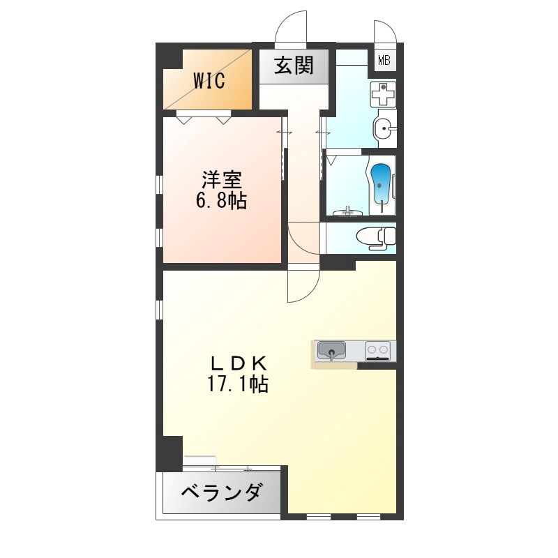 ルアナコート 703号室 間取り
