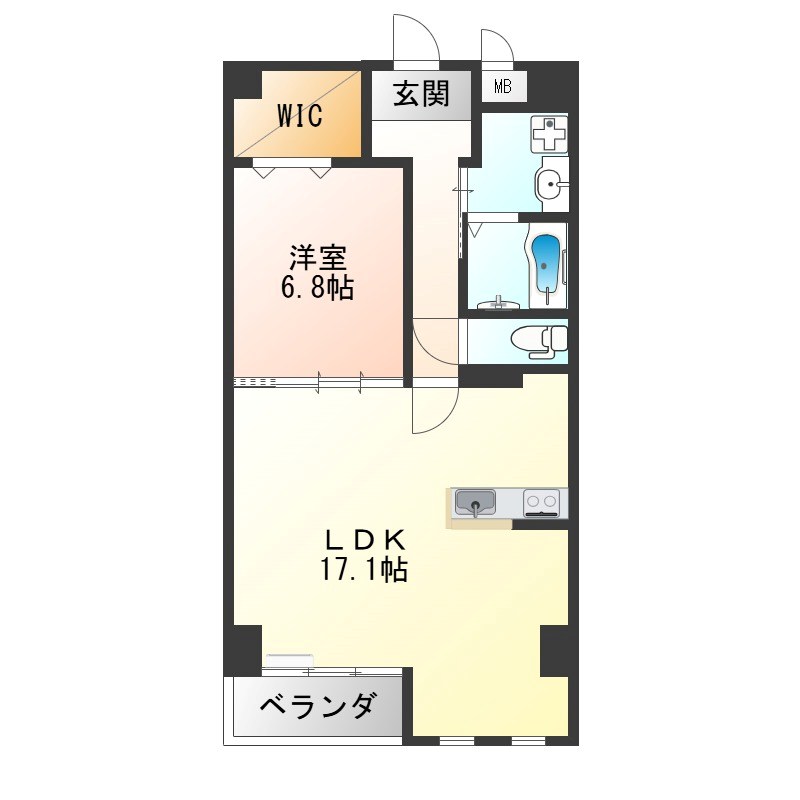 ルアナコート 202号室 間取り