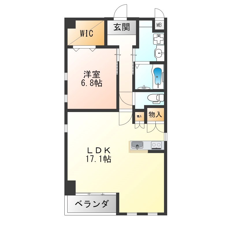 ルアナコート 203号室 間取り