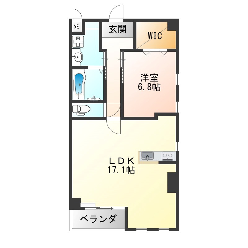 ルアナコート 601号室 間取り