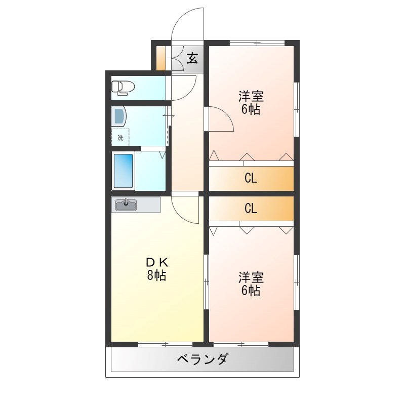 Forest　Wind 205号室 間取り