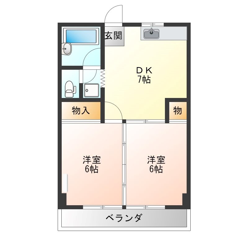 利久マンション 402号室 間取り
