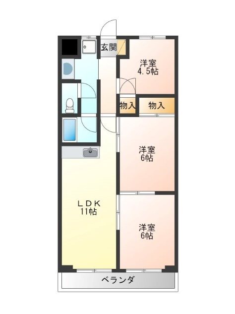 ソーラーハイツあづさ 305号室 間取り