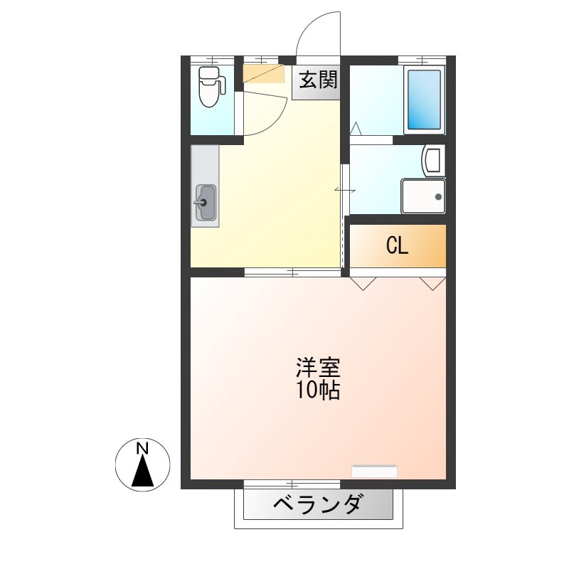 吉沢ハイツ 202号室 間取り