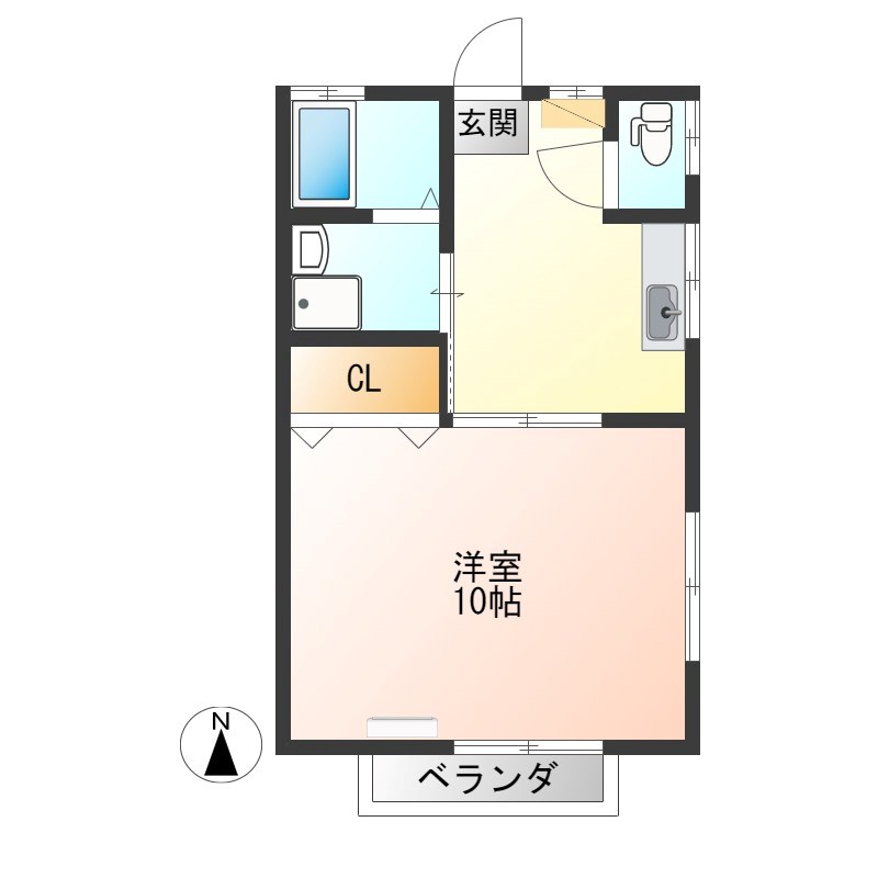 吉沢ハイツ 203号室 間取り