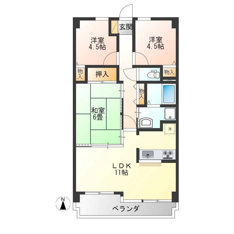 朝日プラザシェモア不動前 605号室 間取り