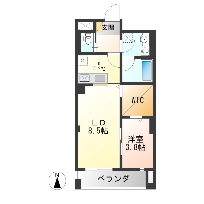 ハナワダHKYMパナハイツ 702号室 間取り