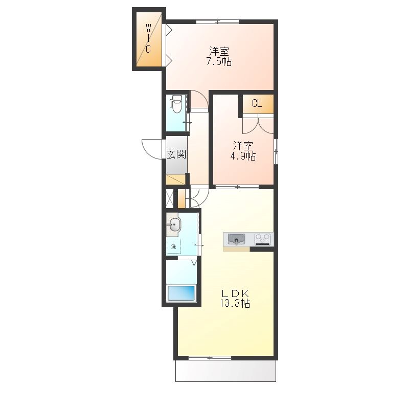ベル・クレア 102号室 間取り