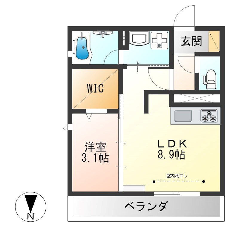 ベルアベニュー峰 105号室 間取り