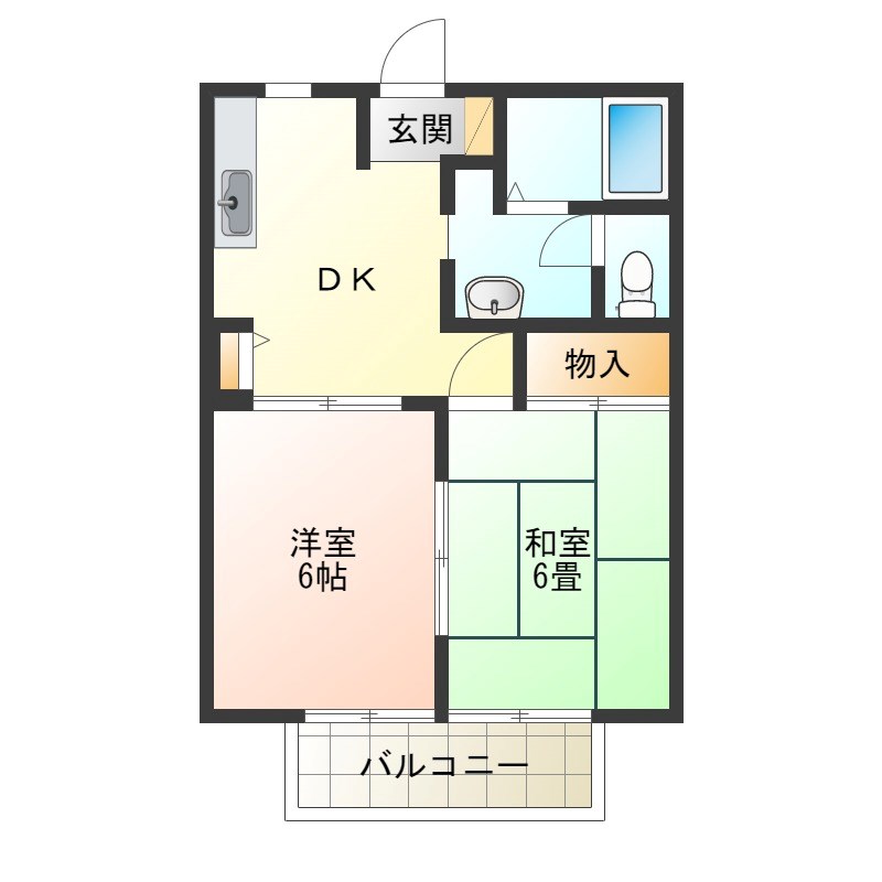 フレンド宝木A 102号室 間取り
