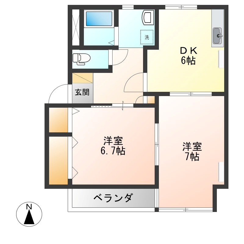 ラプラス戸祭Ｃ棟 101号室 間取り