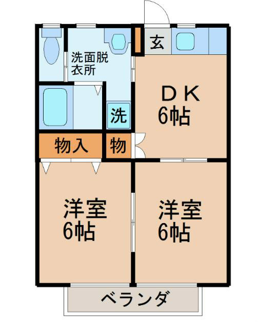 ブルージュエル   Ａ102号室 間取り