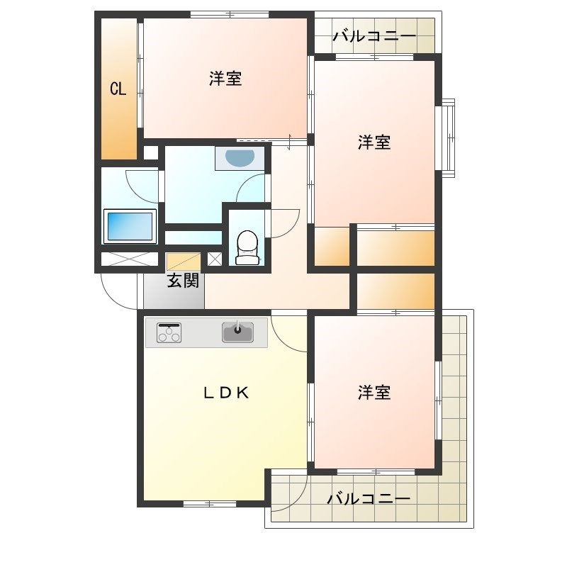 小山駅南ハイツ 301号室 間取り