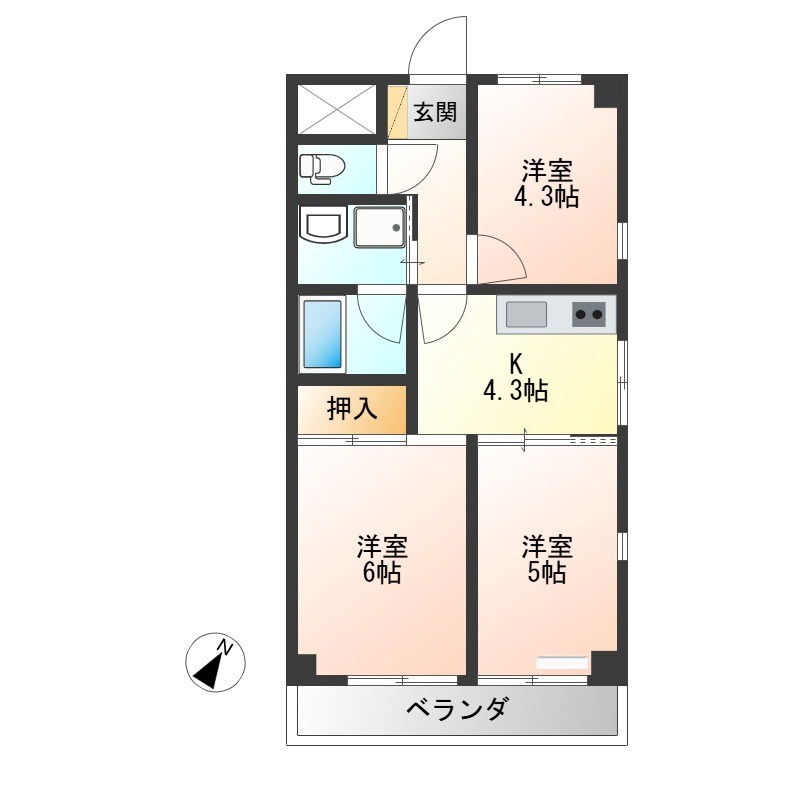 ピアジオ東簗瀬 間取り