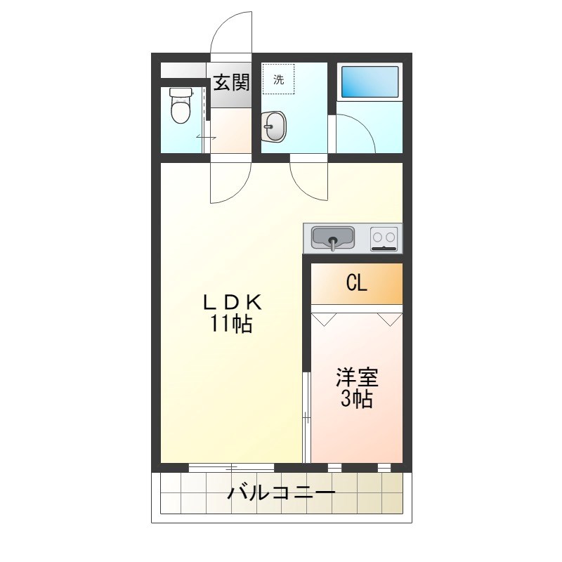 M-Ⅱ 101号室 間取り