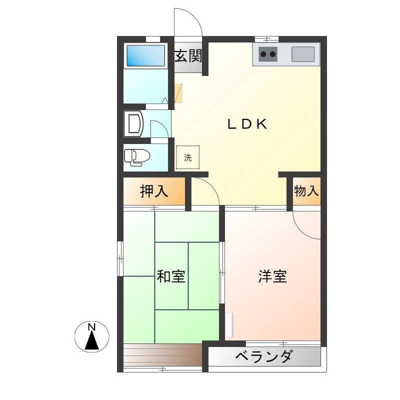 T，House 202号室 間取り