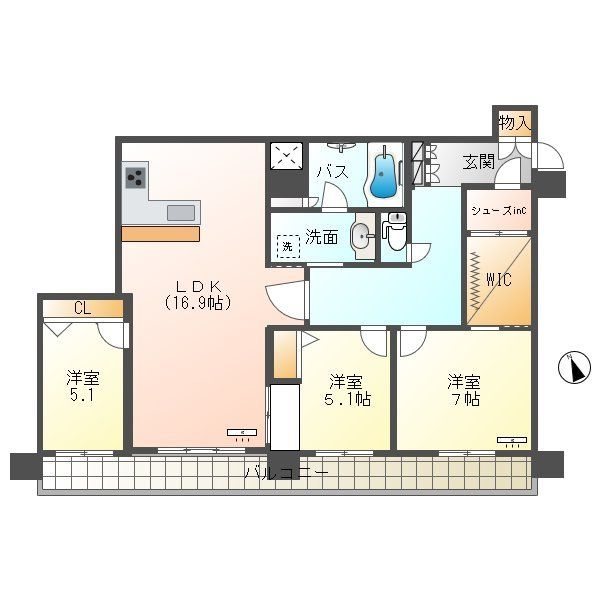ザ・レジデンス宇都宮 1502号室 間取り