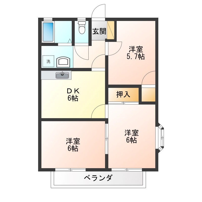 アーバンハイツST 203号室 間取り