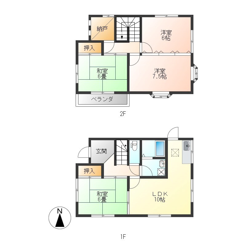 大久保貸家2 間取り
