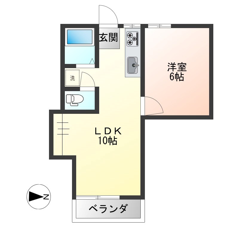 ビレッジ旭ヶ丘 203号室 間取り