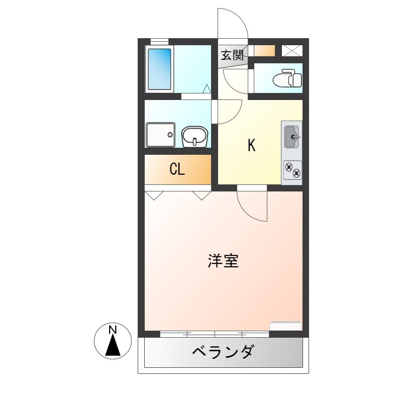 ウィングヴィラ枝野C 203号室 間取り