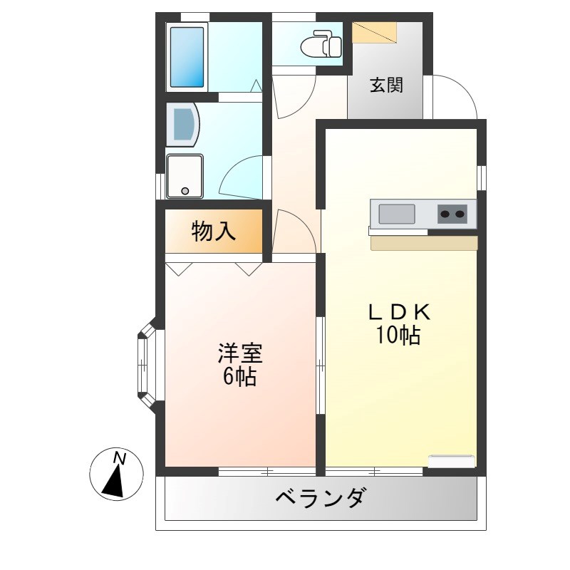パールハイツFM　F棟 102号室 間取り