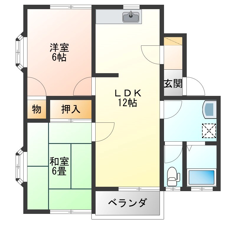 ヴェルエスト鹿沼A棟 201号室 間取り