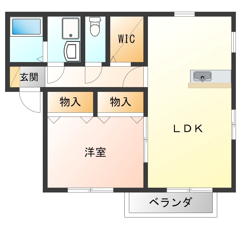 ウィルモア今泉B 201号室 間取り