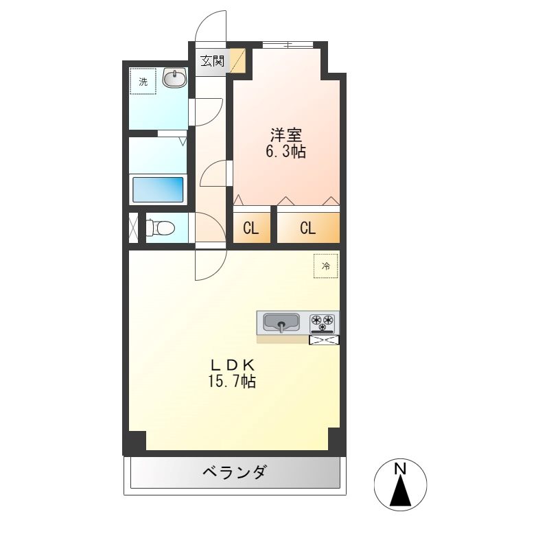フォルテ 103号室 間取り