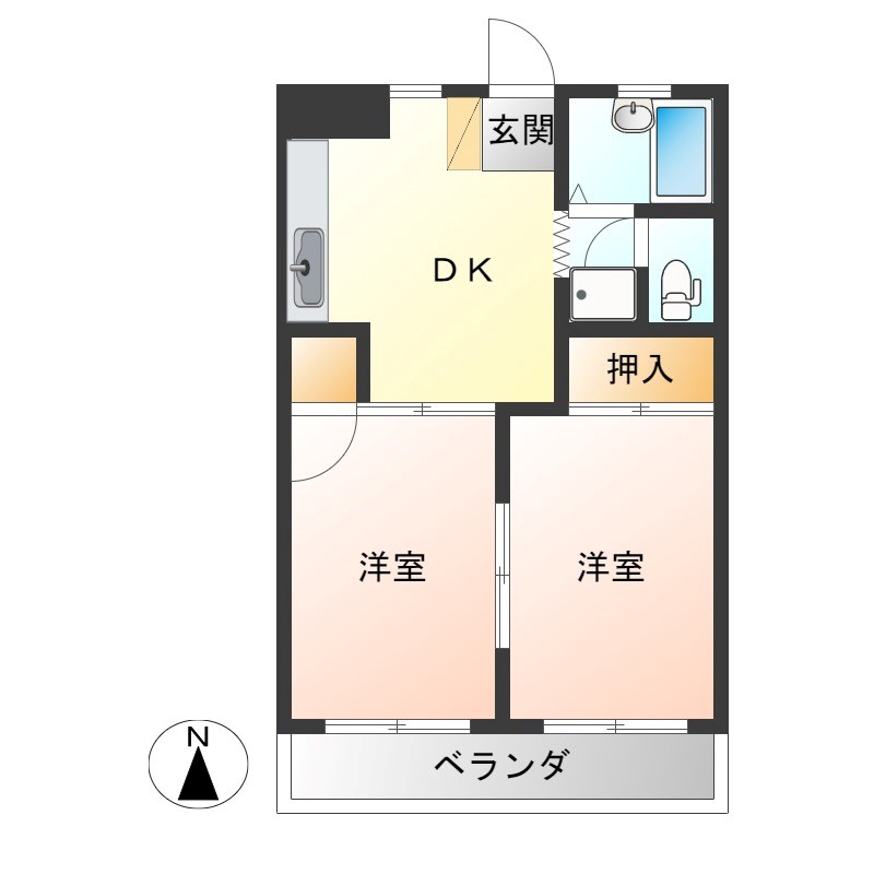 サンハイツPARTⅠ 302号室 間取り