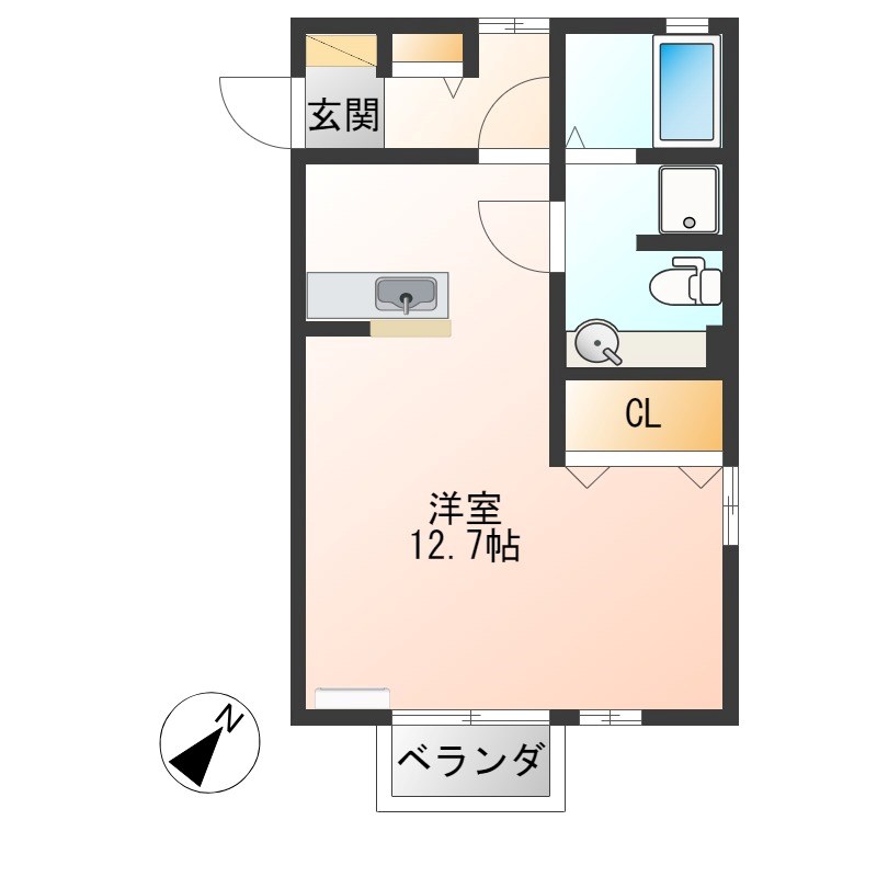 モナリエODA 201号室 間取り