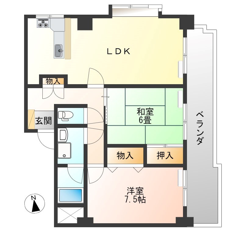 ブランルージュ元今泉 401号室 間取り