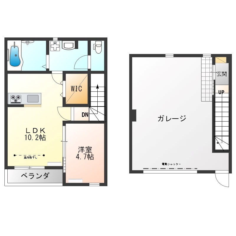 プレミアムガレージ陽東 03号室 間取り