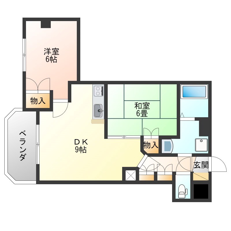 アーバンシェルB館 間取り図