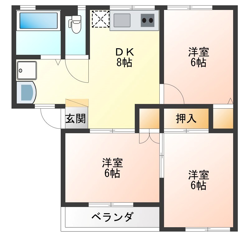 ホリディハイツ 102号室 間取り