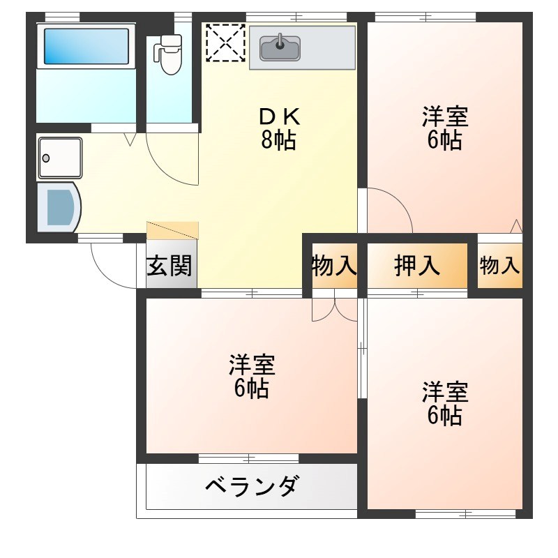 ホリディハイツ 102号室 間取り