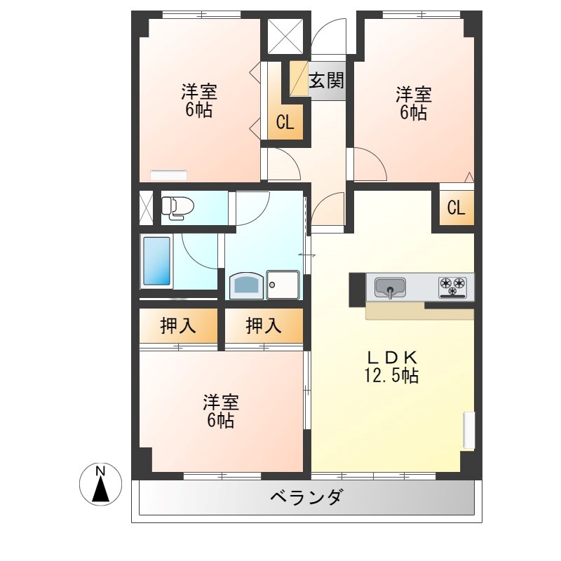 アーバンコートＫ 303号室 間取り