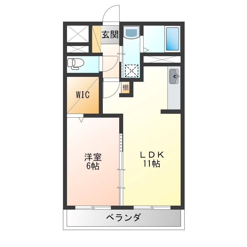 ムゲンハイツ下戸祭 404号室 間取り