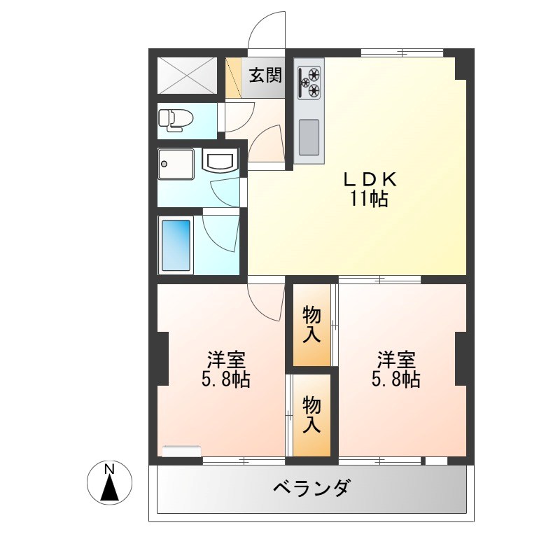 セントラルグリーンマンション 307号室 間取り