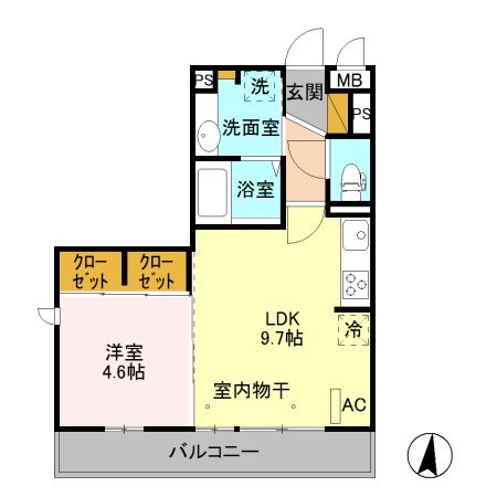 コンフィデンス 206号室 間取り