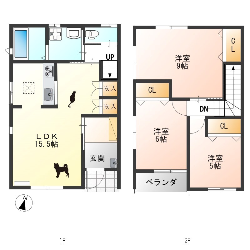 星が丘メゾネットⅠ West号室 間取り