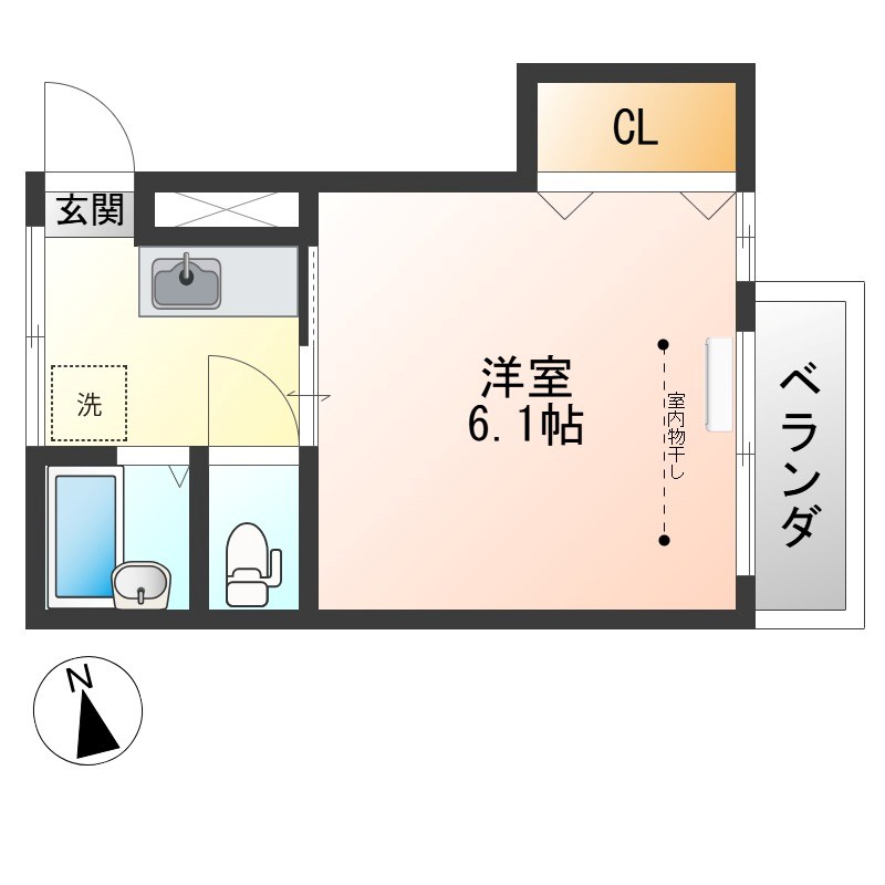 メゾンド岡野 207号室 間取り