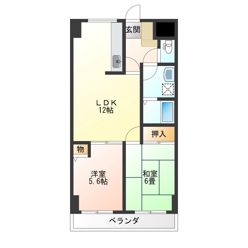 桜町ハイツ 805号室 間取り