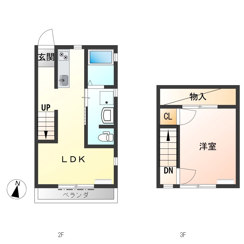 タマダハイツA 203号室 間取り