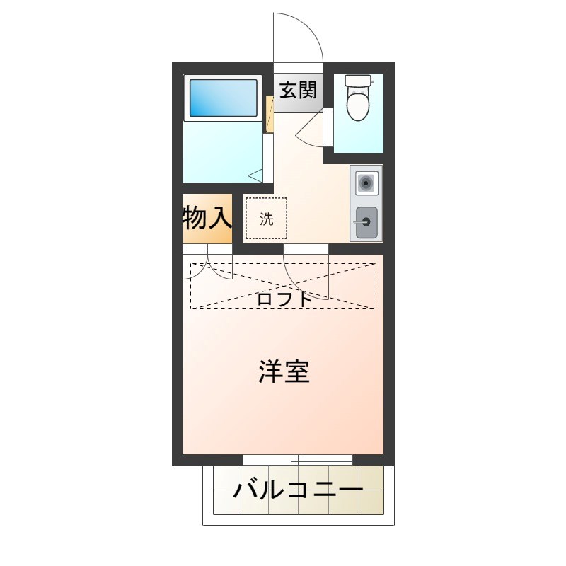 ベルビュー小俣 204号室 間取り