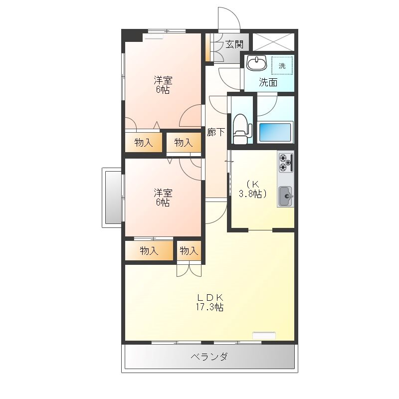 ネオニシキ 405号室 間取り
