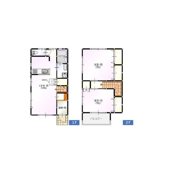 竹林メゾネットⅢ　西 west号室 間取り