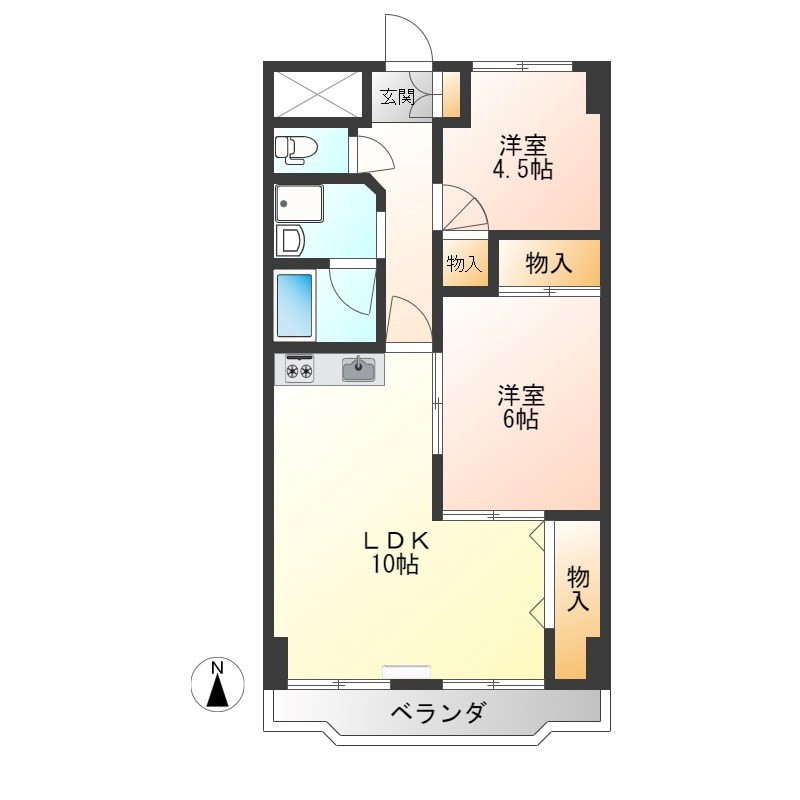泉ケ丘ハイツ 406号室 間取り