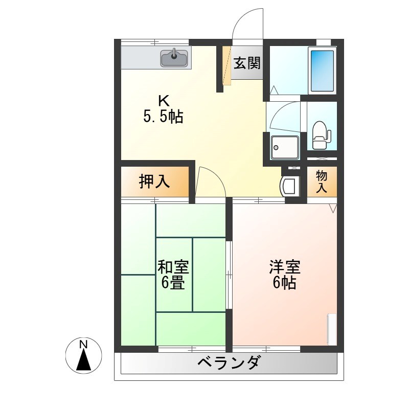 グリーンフラットA 203号室 間取り