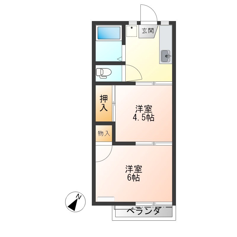 和気ハイツA棟 202号室 間取り